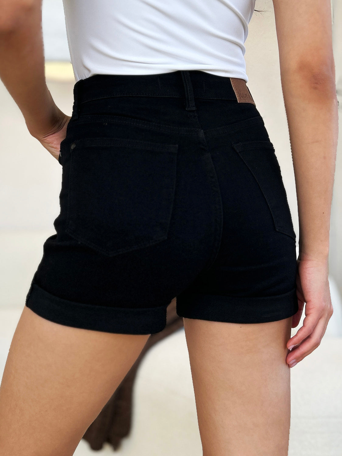 Judy Blue Full Size High Waist Tummy Control Cuffed Denim Shorts-SIZE 0-3XL