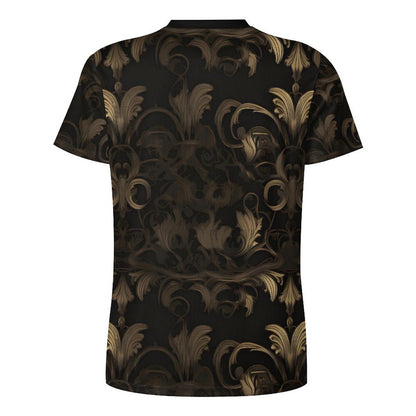BLACK & GOLD ACCENT Short Sleeve  T-Shirt-*XS-6XL