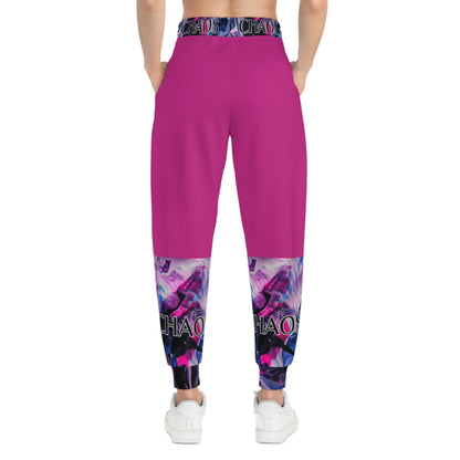 CHAOS on Pink Unisex Athletic Joggers-SMALL-3XL