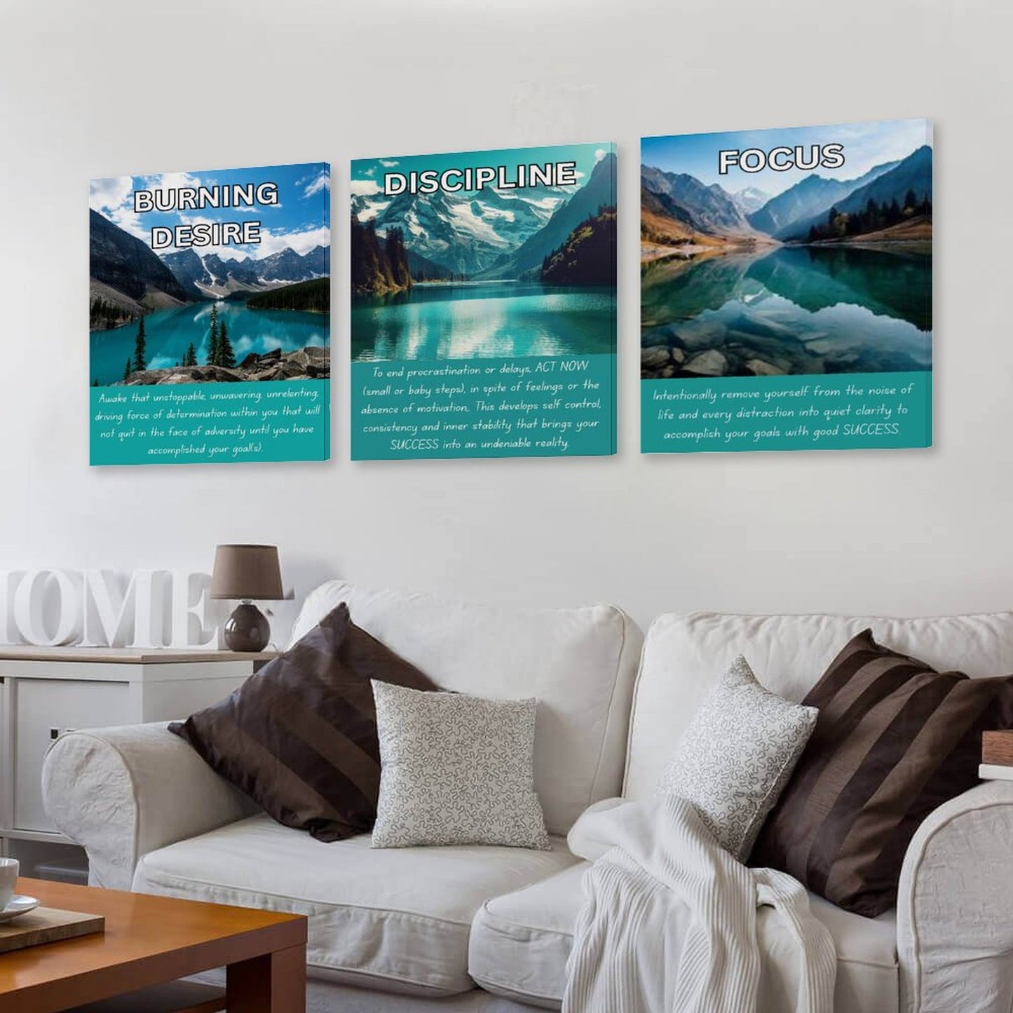 Vertical Multicolor Framed Wall Art-4:5 Aspect Ratio(One-sided Printing)BURNING DESIRE/DISCIPLINE/FOCUS