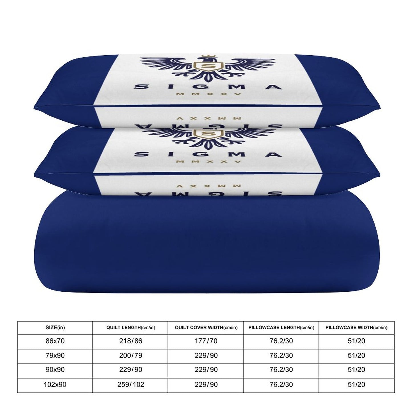 3-Piece Bedding Set-90"x90"/ 229x229cm (Dual-sided Printing)