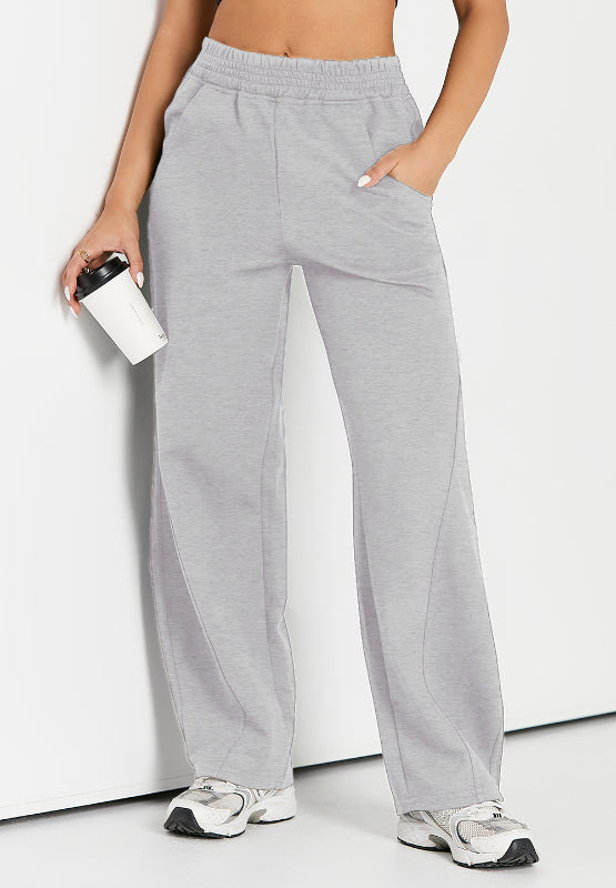 Elastic Waist Sweatpants with Pockets (black/tan/grey)-SMALL-2XL