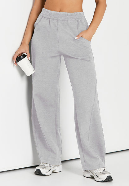 Elastic Waist Sweatpants with Pockets (black/tan/grey)-SMALL-2XL