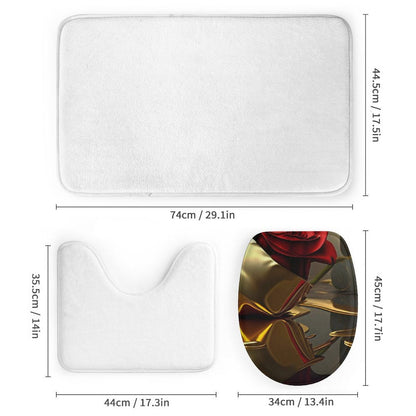Shower Curtain Set with 3 Rugs