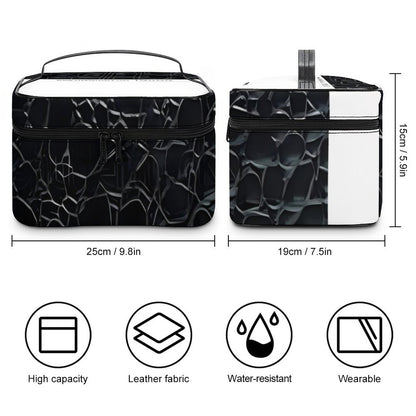 Make-up bag with Lychee pattern PU material