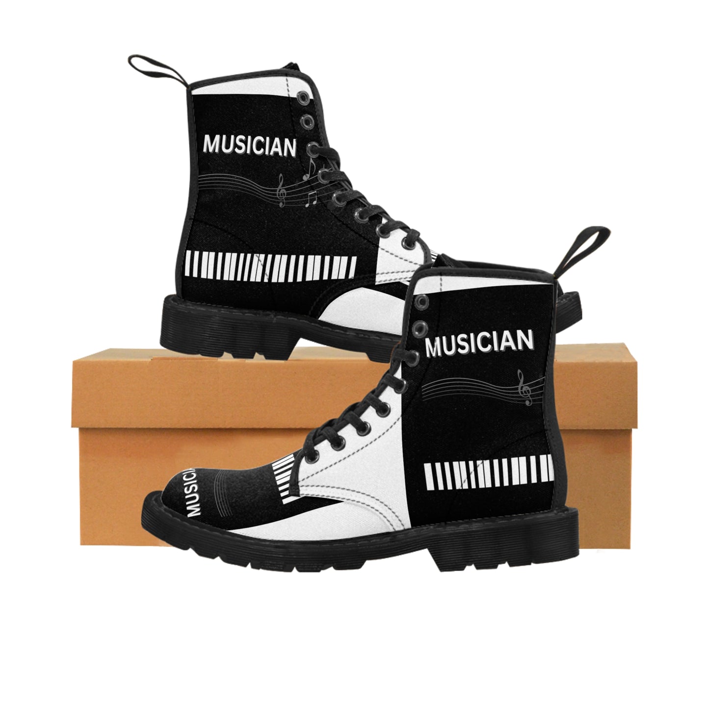 MUSICIAN'S PIANO 2-Tone Women's Canvas Boots