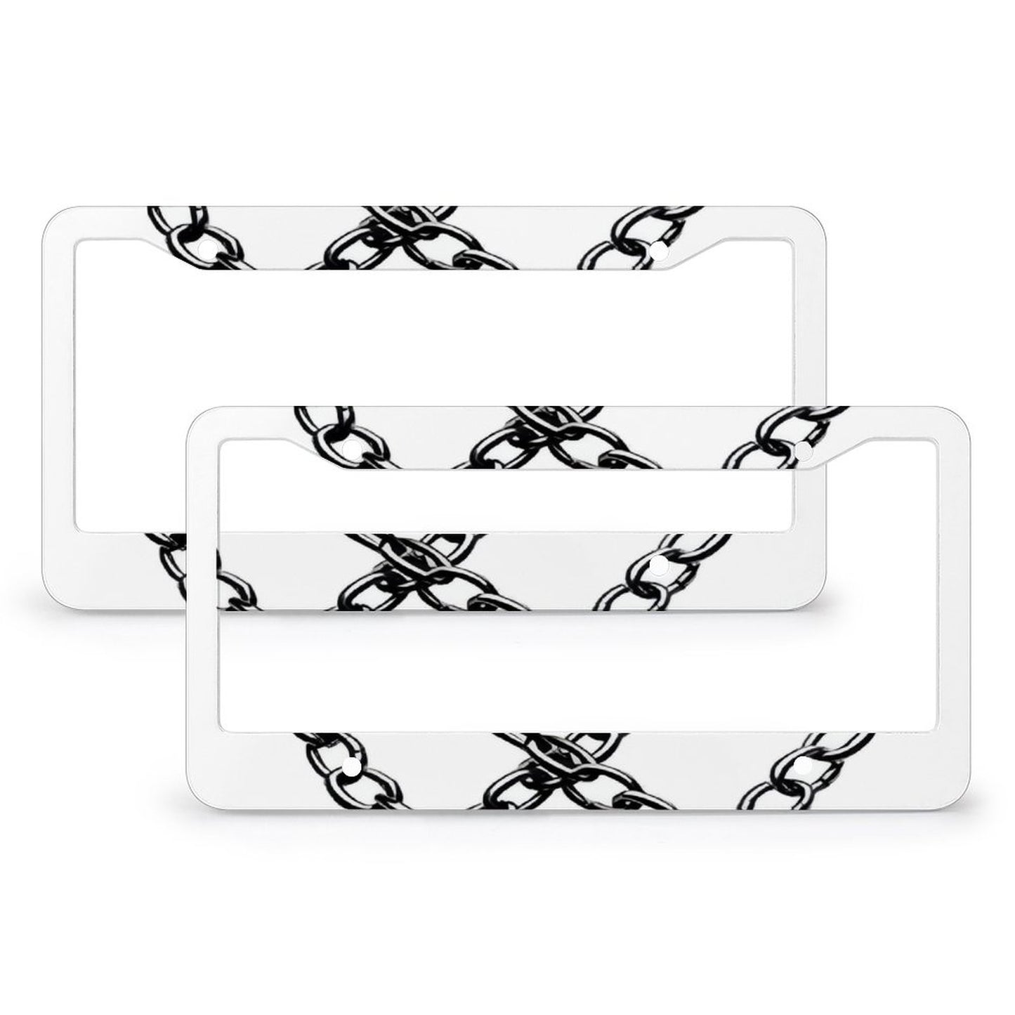 License Plate Frames with 4 Round Holes (1 Pair)