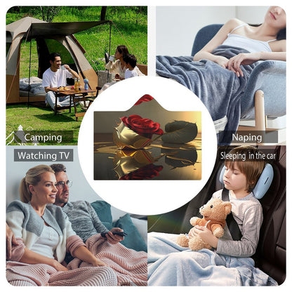 ROSE IN GOLD Wrap Hooded Blanket-50"x60"/ 130x150cm