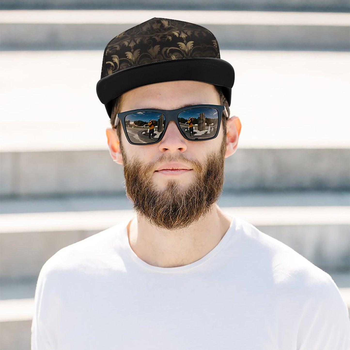 BLACK & GOLD ACCENT Unisex Snapback Cap