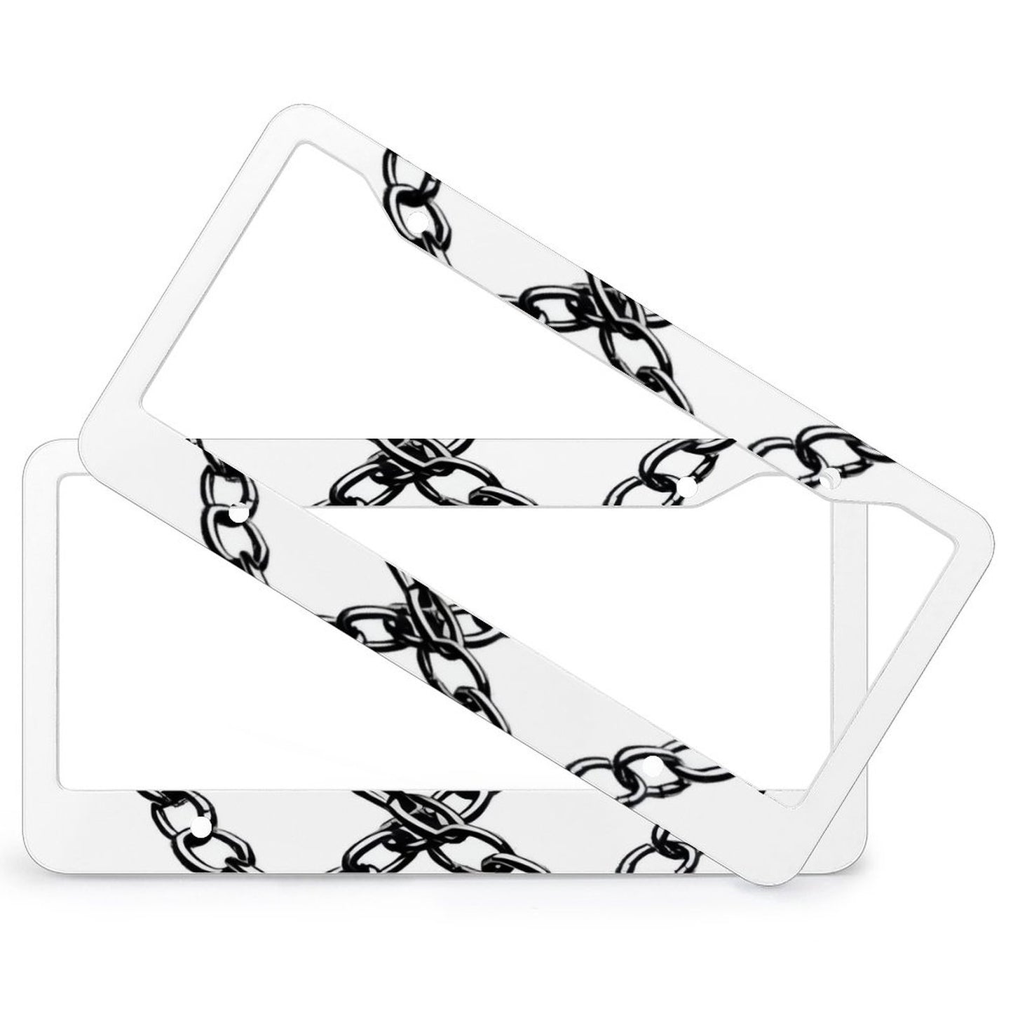 License Plate Frames with 4 Round Holes (1 Pair)