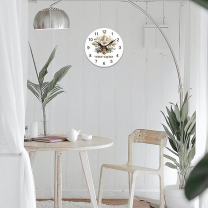 Concise Silent Wooden Wall Clock-9.84"x9.84"/ 25x25cm-TRY GOD