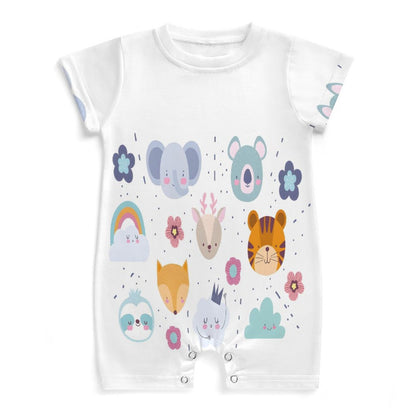Short Sleeve Baby Bodysuit Romper PLR (All-Over Printing)
