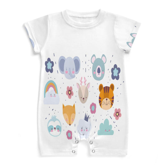 Short Sleeve Baby Bodysuit Romper PLR (All-Over Printing)