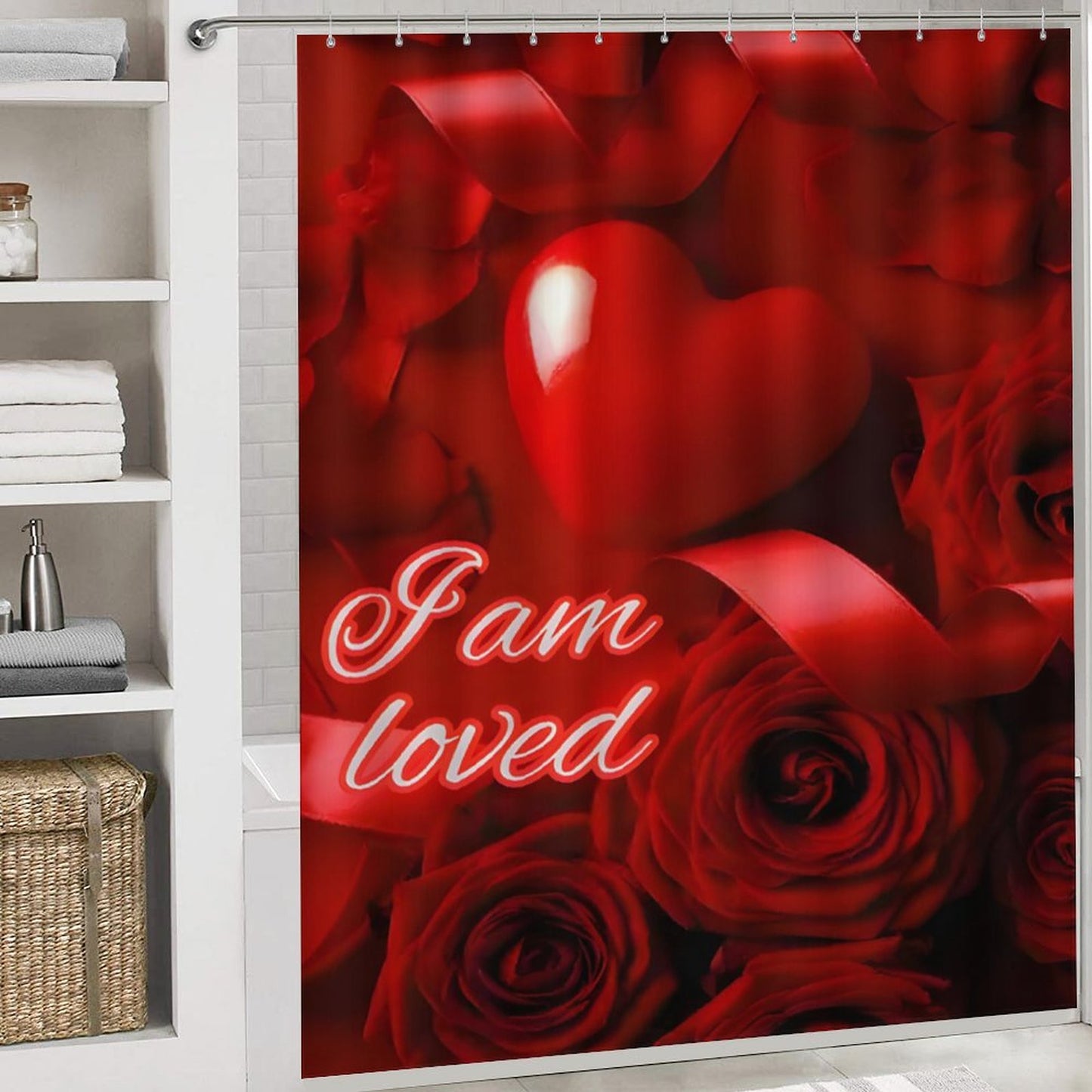 Shower Curtain Set with 3 Rugs