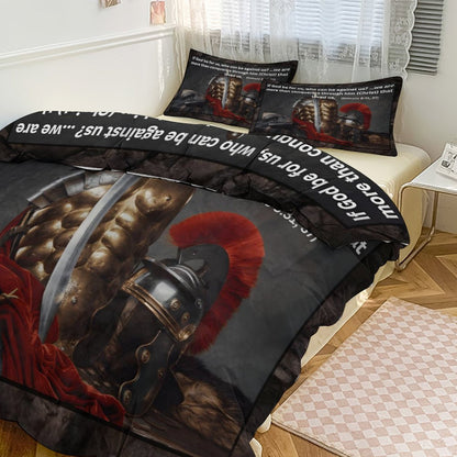 TWIN 3-Piece Bedding Set-86"×70"/ 218×177cm (Dual-sided Printing)-MORE THAN A CONQUERER