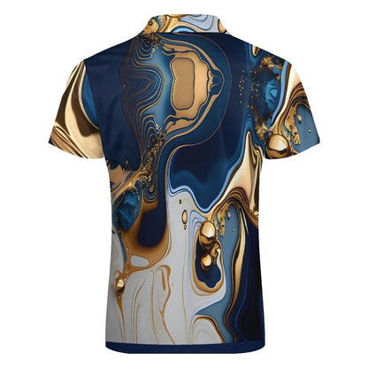Men's Short Sleeve POLO Shirt with Zipper B470 (All-Over Printing)