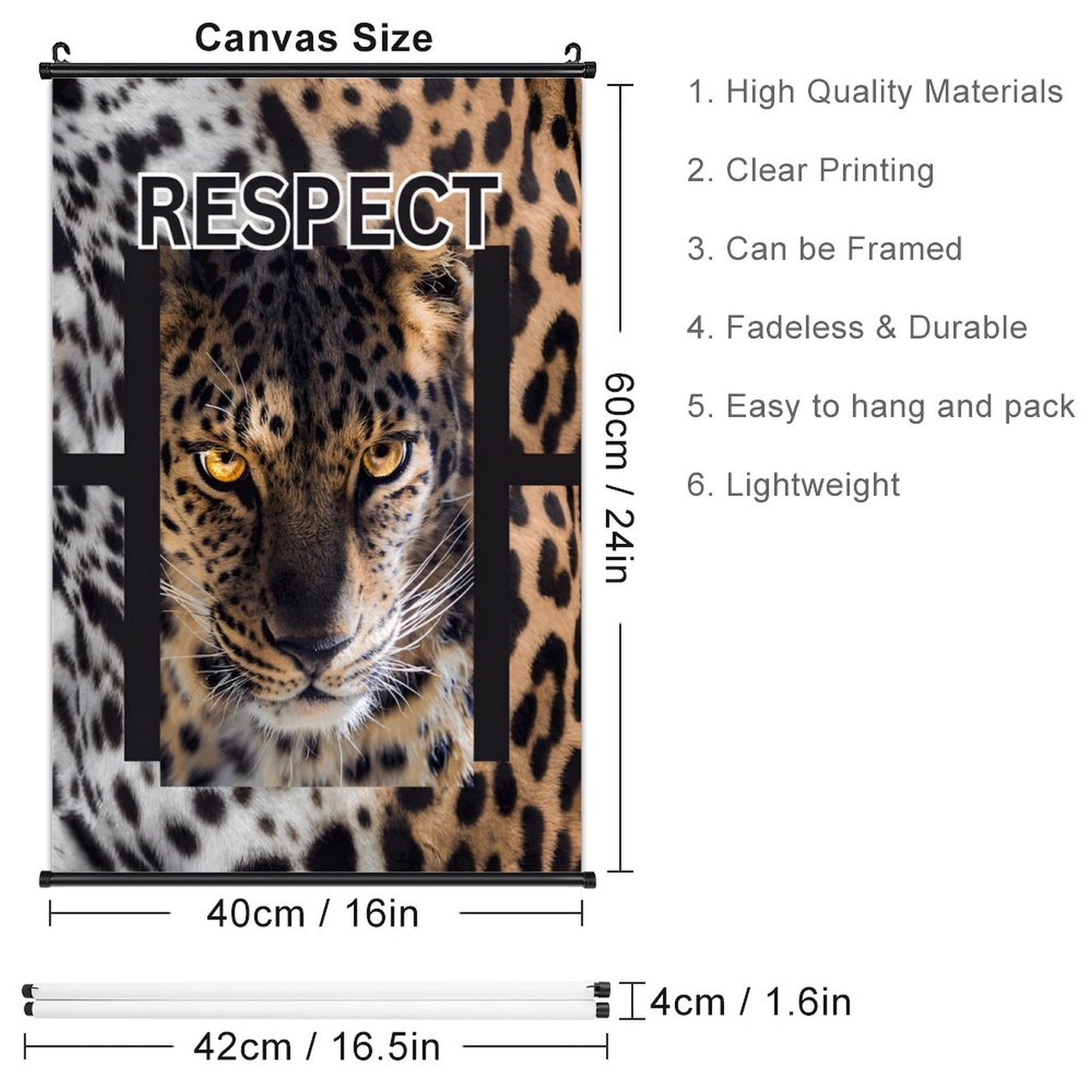 Canvas Hanging Poster with Scrolls-16"x24"/ 40x60cm