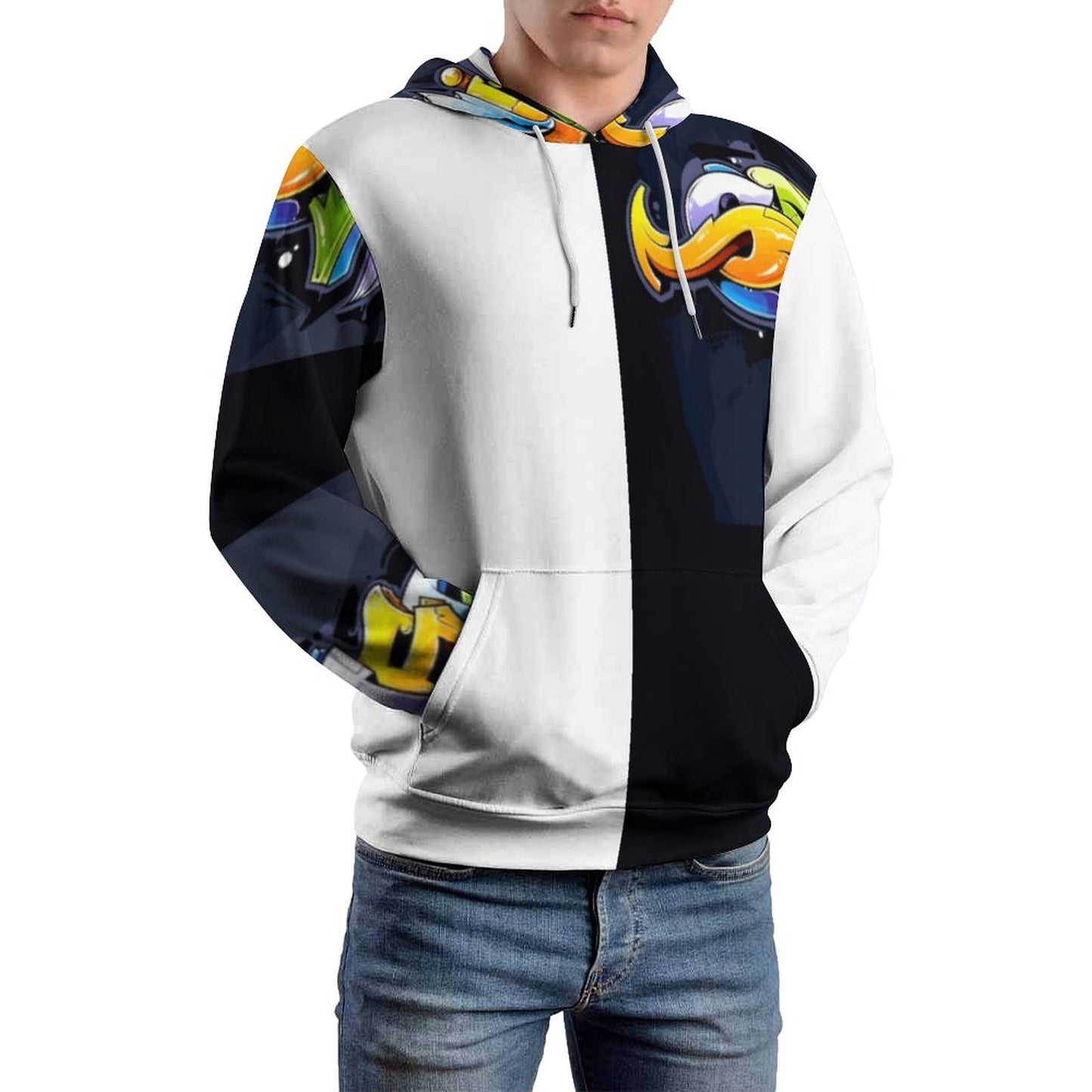 COLORFUL GRAFFITI Hoodie Double-layer Cap-SMALL-6XL