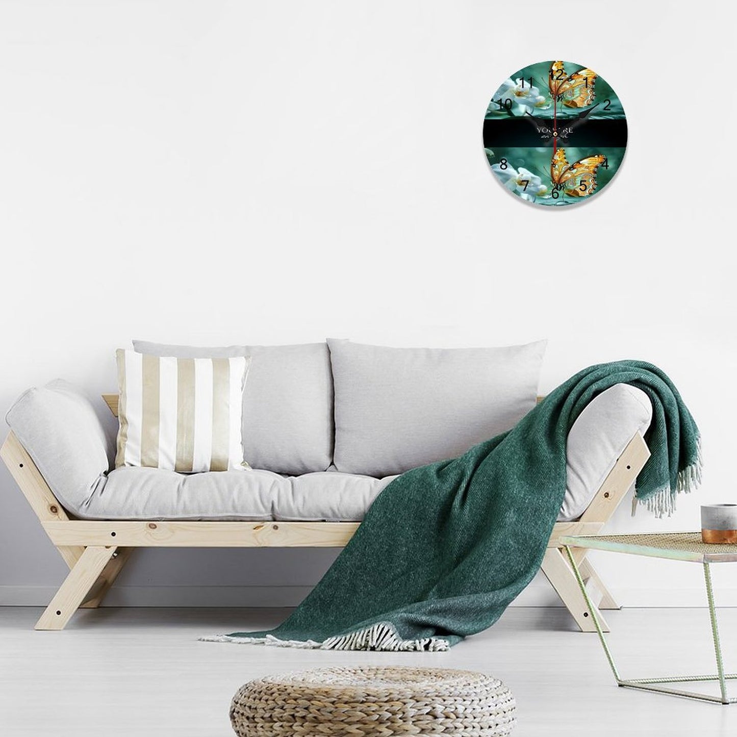Concise Silent Wooden Wall Clock-9.84"x9.84"/ 25x25cm-YOU ARE ENOUGH