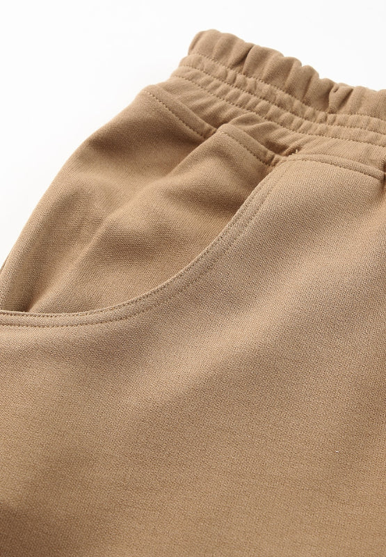 Elastic Waist Sweatpants with Pockets (black/tan/grey)-SMALL-2XL