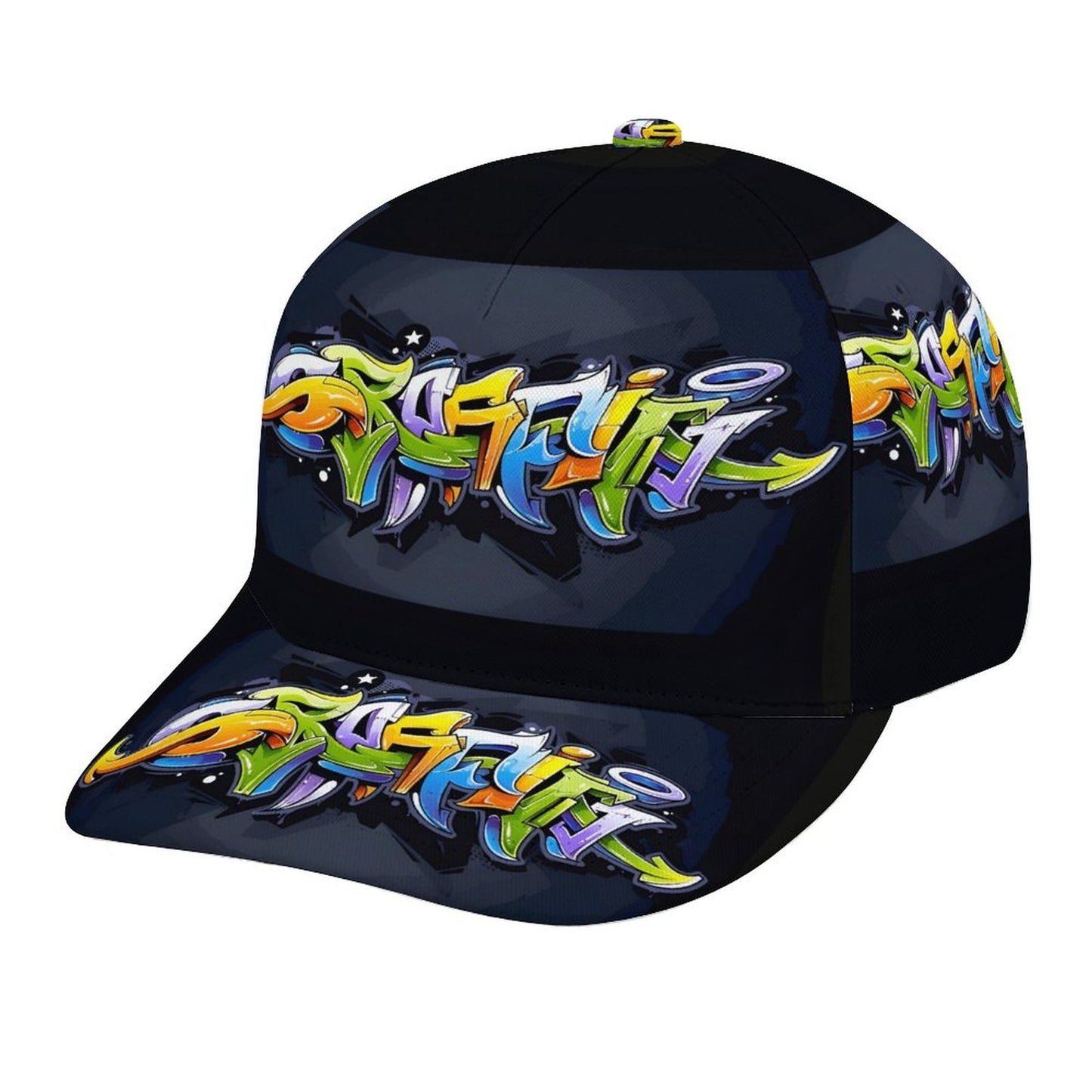 COLORFUL GRAFFITI Bent Fitted Cap