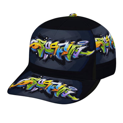 COLORFUL GRAFFITI Bent Fitted Cap