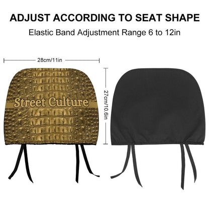 STREET CULTURE Alligator Car Headrest Covers-1 or 2 PCS
