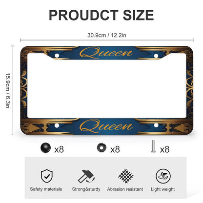 License Plate Frames with 4 Round Holes (1 Pair)