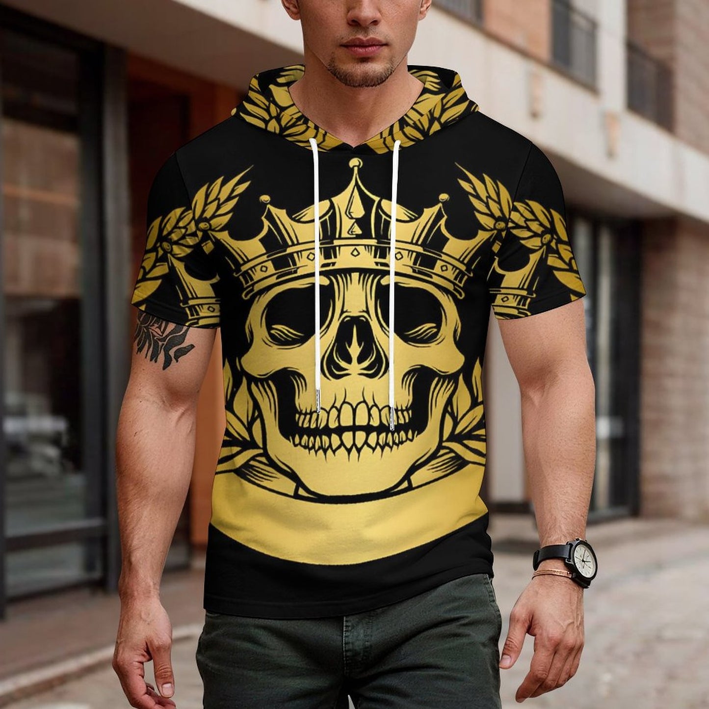 280gsm Men's Mid Sleeved Hoodie(All-Over Printing)
