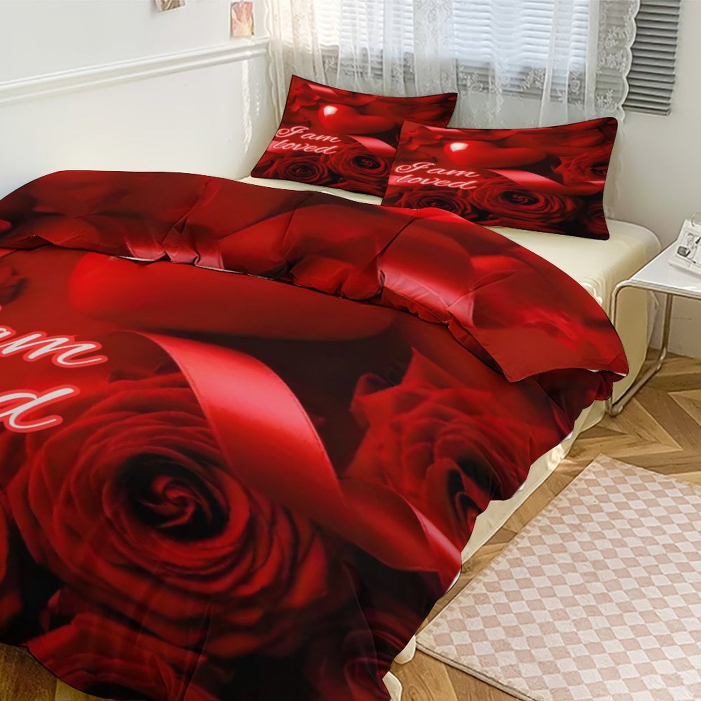 3-Piece Bedding Set-86"×70"/ 218×177cm (Dual-sideded Printing)