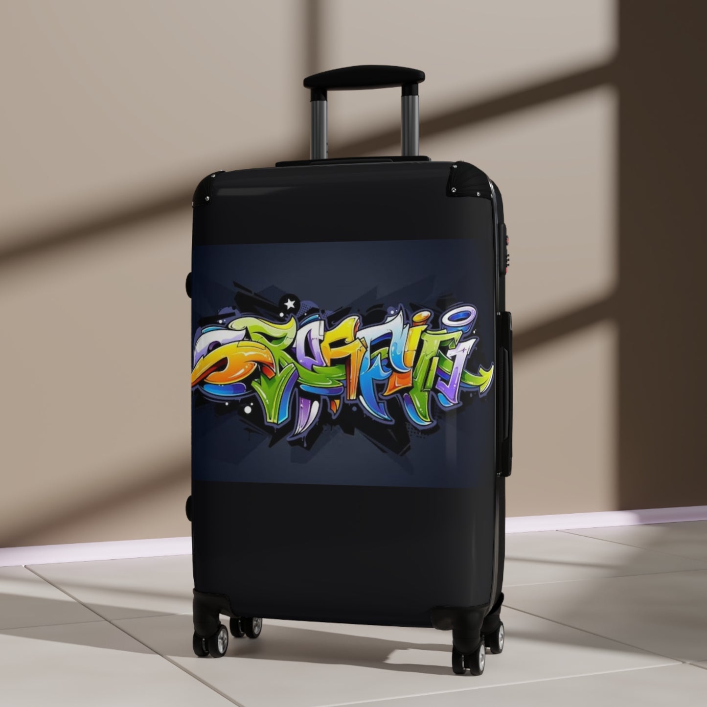 COLORFUL GRAFFITI Suitcase-SMALL, MEDIUM, LARGE (with lock/4 double swivel wheels/inner pockets)