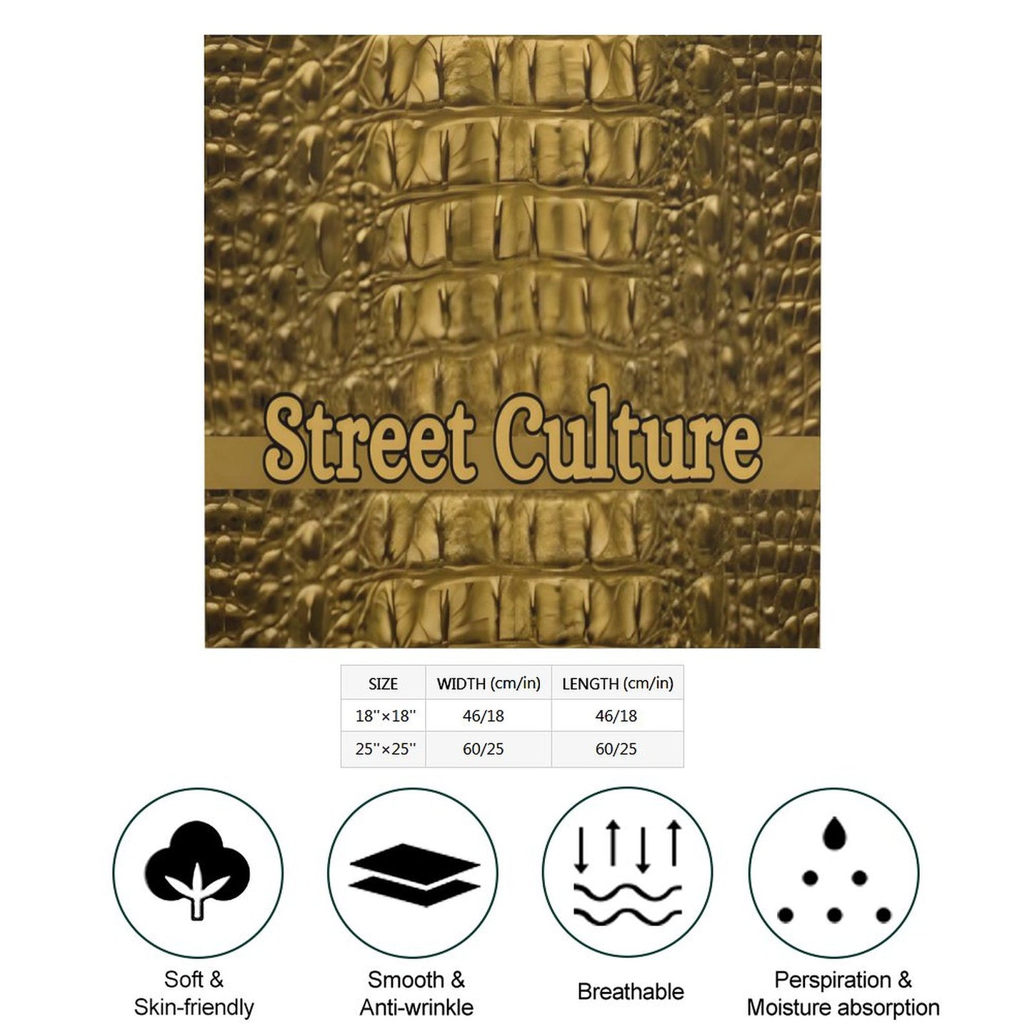 STREET CULTURE Square Scarf-Imitated Silk-2 sizes