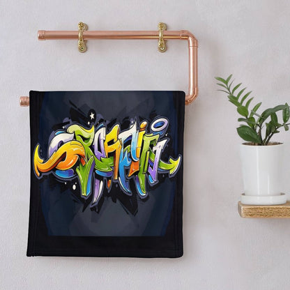 COLORFUL GRAFFITI Coral Velvet Towel