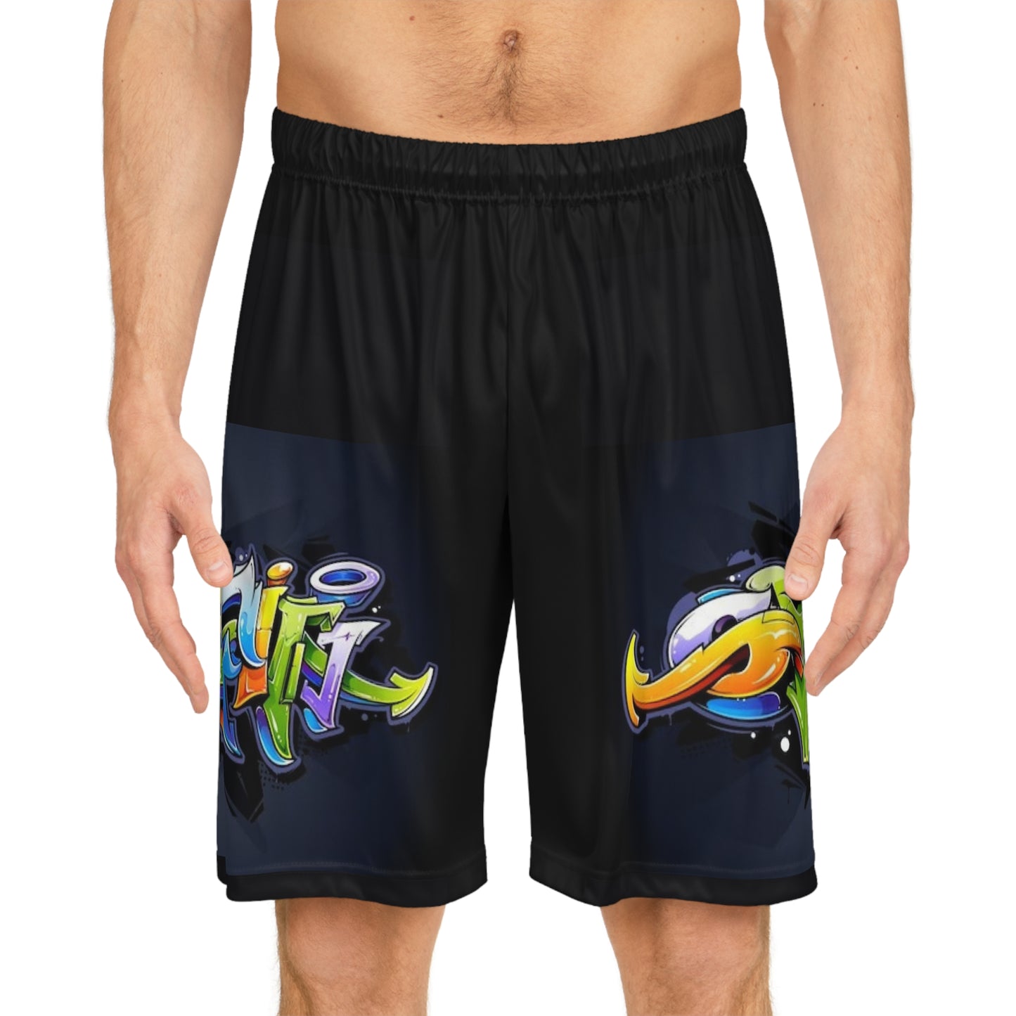 COLORFUL GRAFFITI Unisex Basketball Loose Shorts-XS-2XL (match to Jersey)