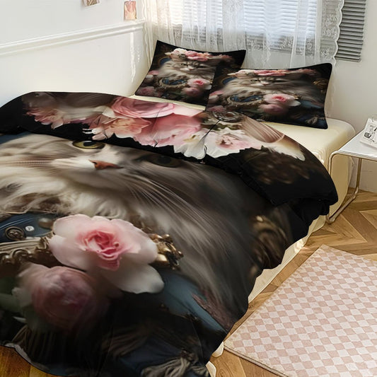 3-Piece Bedding Set-102"x90"/ 259x229cm (Dual-sided Printing)