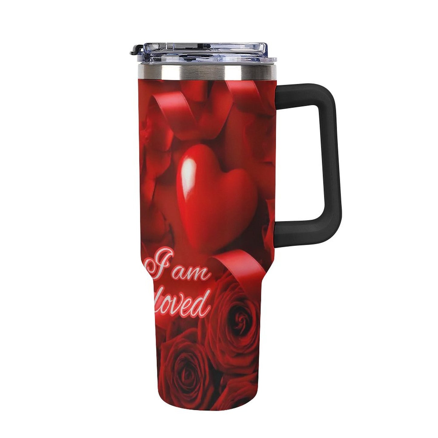 40oz Insulated Tumbler with Handle and Straw