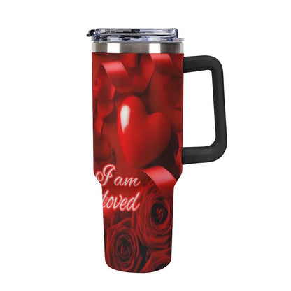 40oz Insulated Tumbler with Handle and Straw
