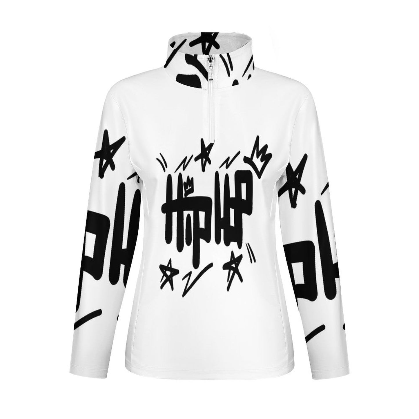 1/4 Zipper Long Sleeve Zip Gym Top DS007 (All-Over Printing)