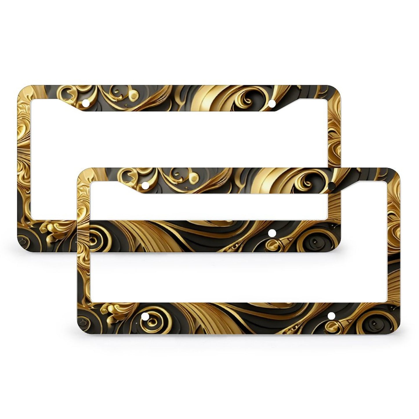 License Plate Frames with 4 Round Holes (1 Pair)