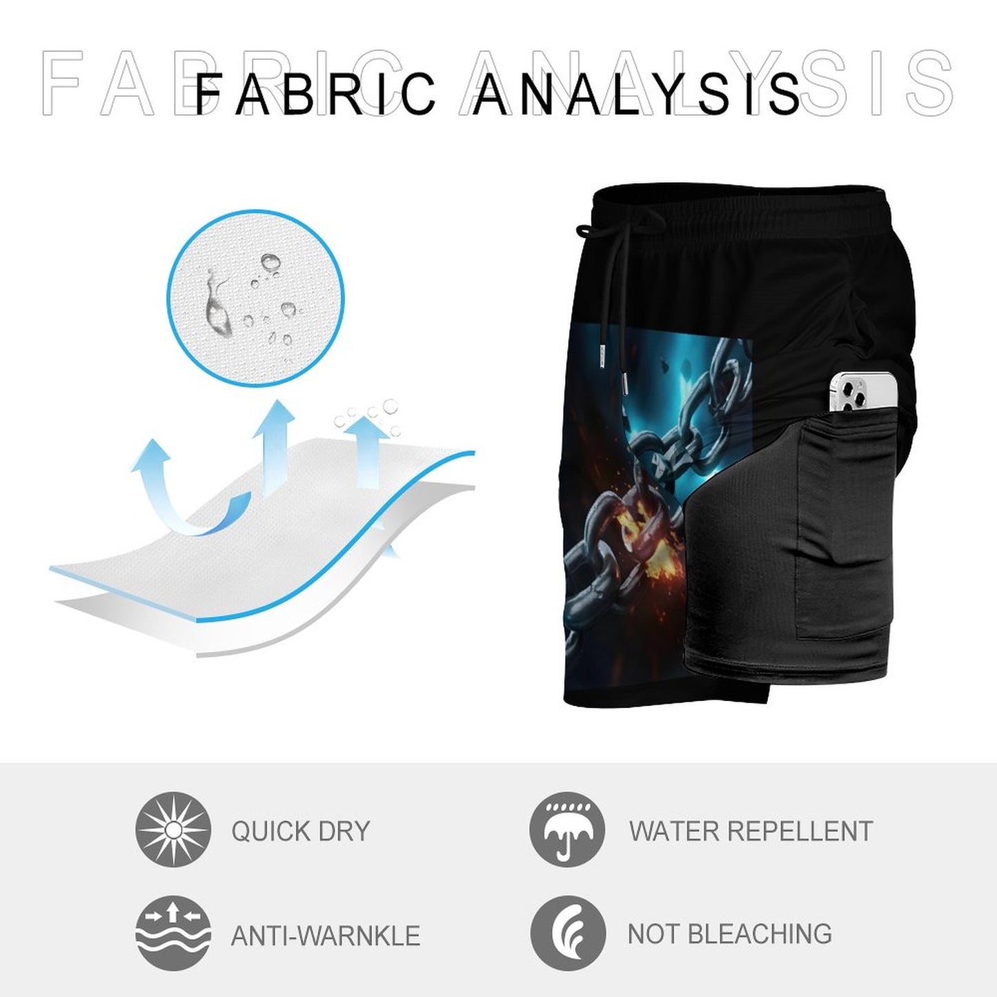 Men's Beach Shorts with 4 Pockets
