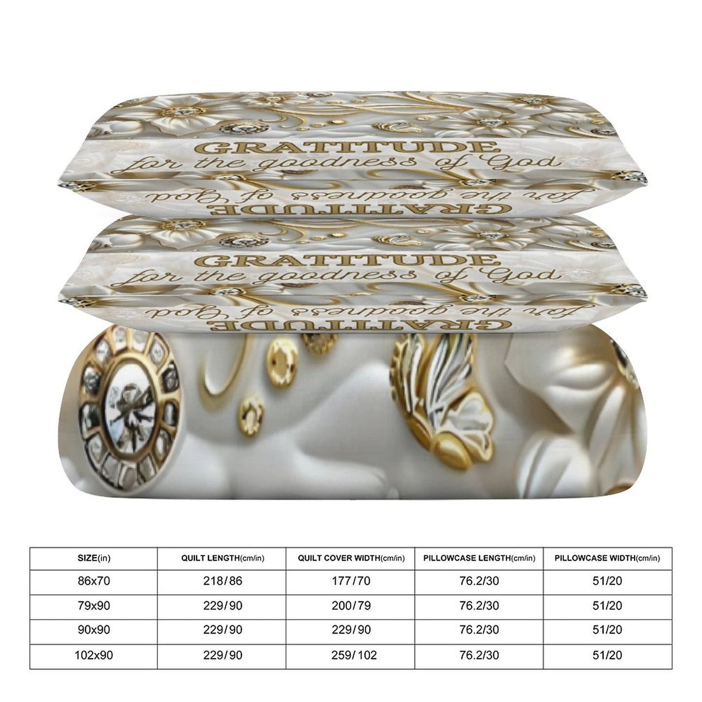 3-Piece Bedding Set-86"×70"/ 218×177cm (Dual-sideded Printing)