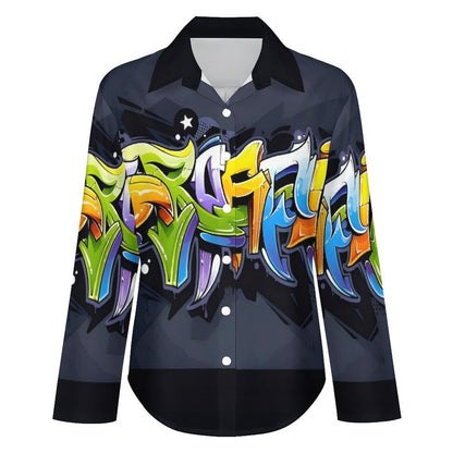 COLORFUL GRAFFITI Women's  Shirt (irregular hem) -*SMALL-8XL