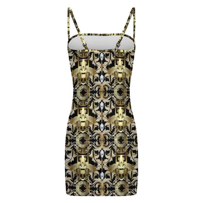 Slim Fit Spaghetti Strap Dress for Women(All-Over Printing)