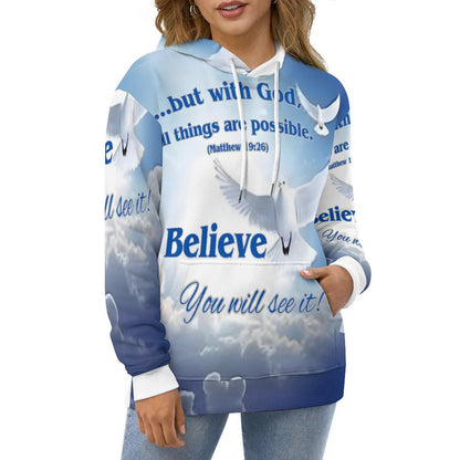 230gsm Hoodie for Women with Double-layer Cap (All-Over Printing)