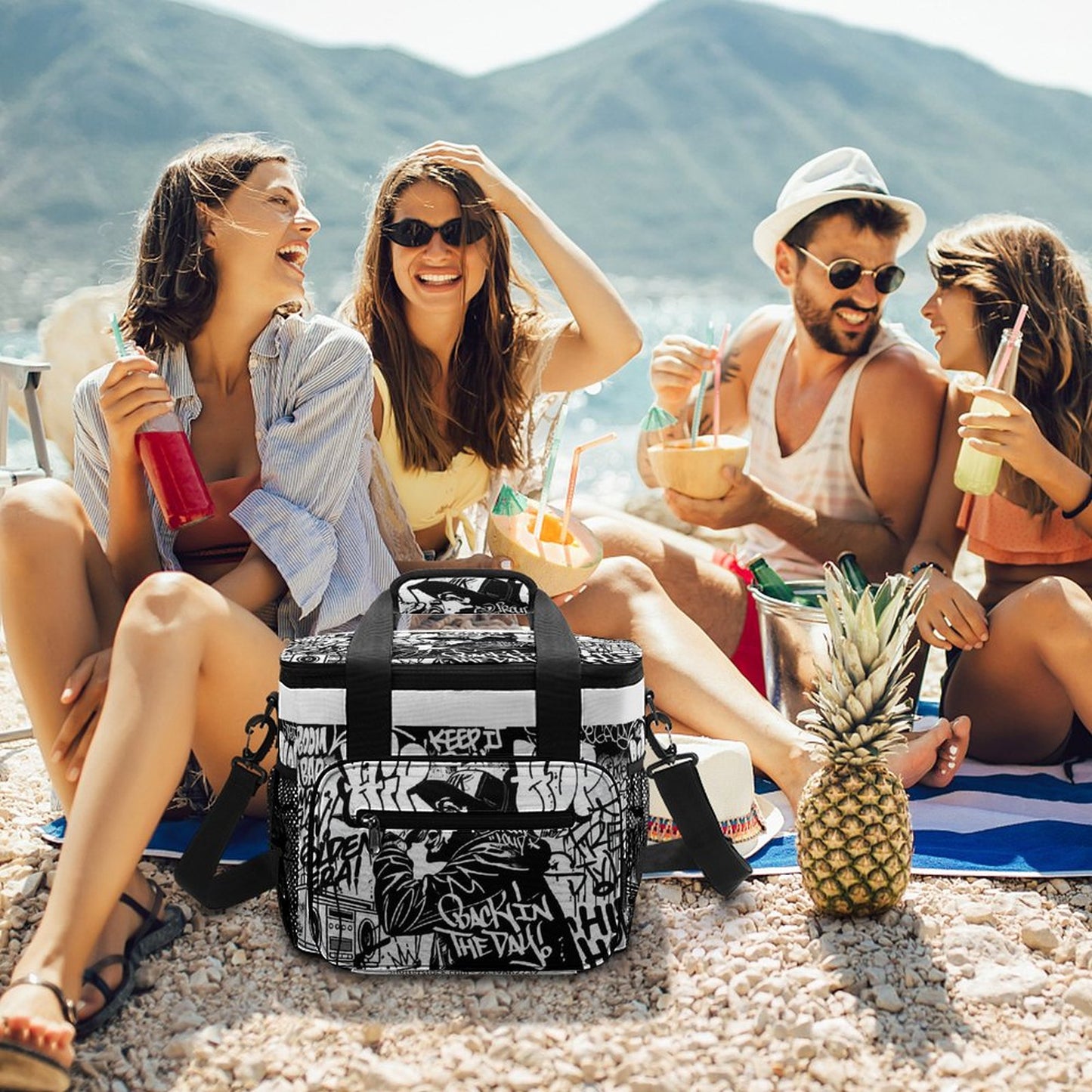 30 Can Collapsible Insulated Cooler Bag with Shoulder Strap(All-Over Printing)