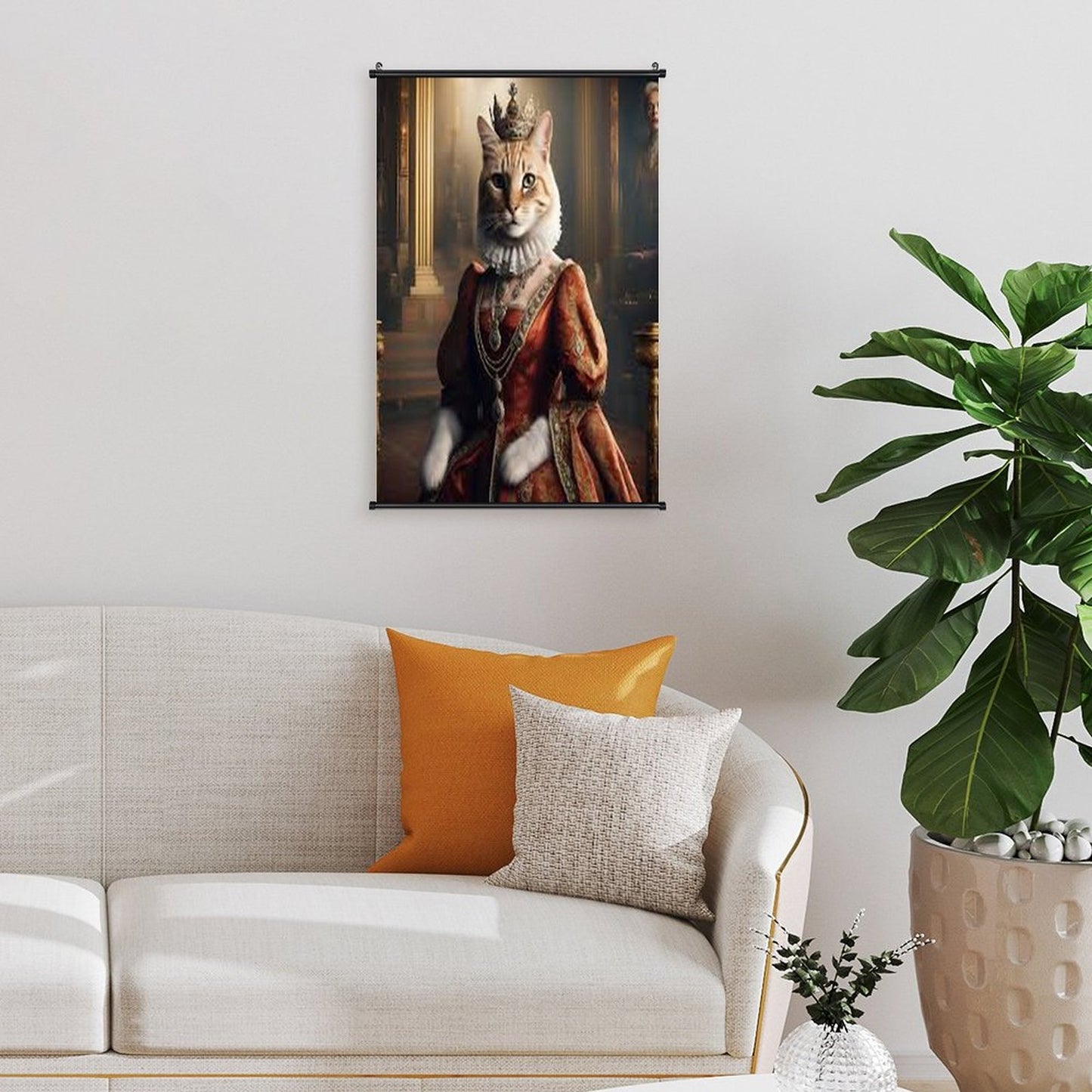 Canvas Hanging Poster with Scrolls-16"x24"/ 40x60cm-CAT QUEEN