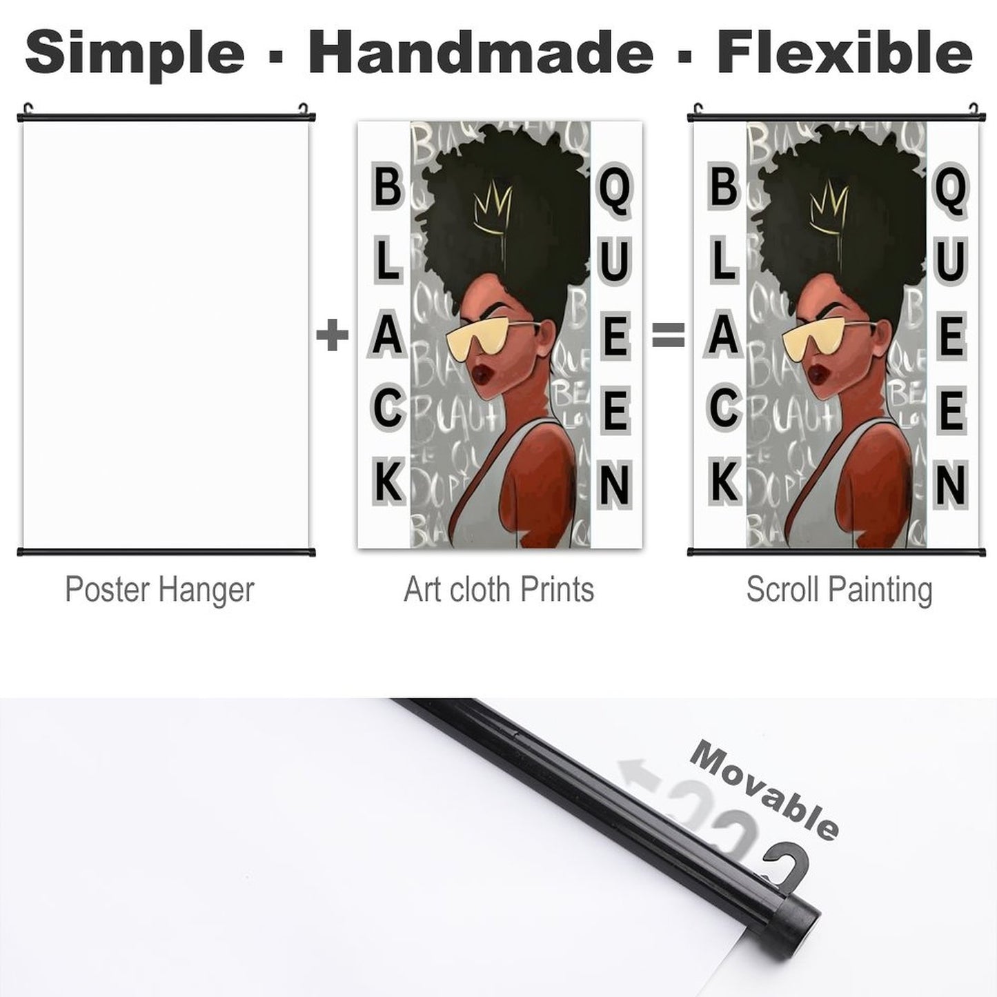 Canvas Hanging Poster with Scrolls-16"x24"/ 40x60cm
