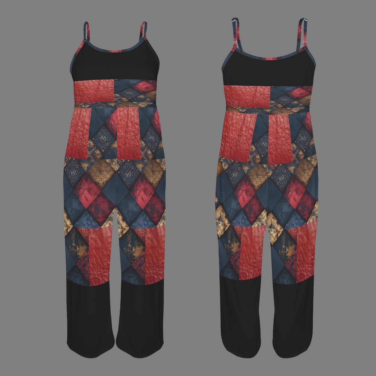 squares with red leather