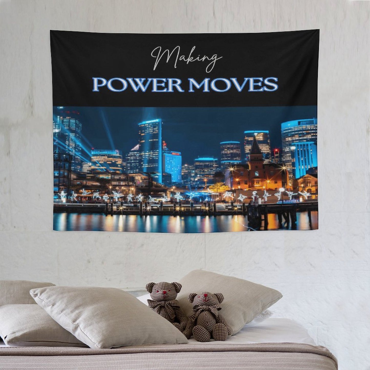 MAKING POWER MOVES Horizontal Tapestry--30x40 in/ 40x60 in