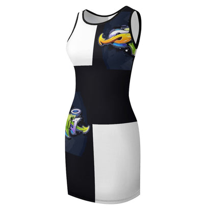 COLORFUL GRAFFITI Sleeveless Ladies Tank Dress